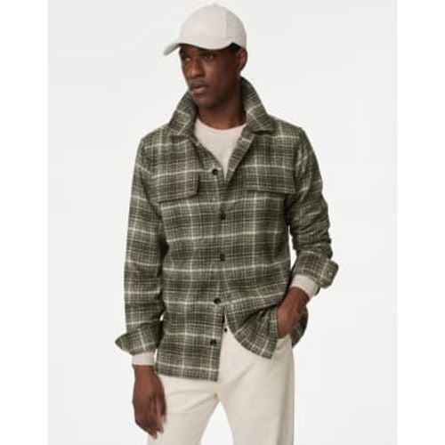 Mens Textured Check Overshirt - - M&S Collection - Modalova