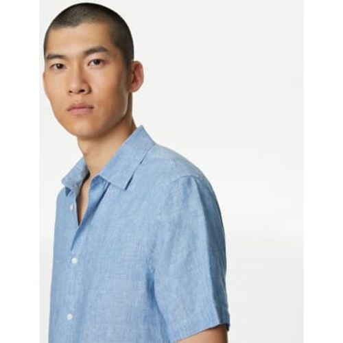 Mens Easy Iron Pure Linen Shirt - - M&S Collection - Modalova