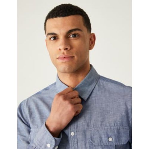 Mens Linen Blend Shirt - - M&S Collection - Modalova