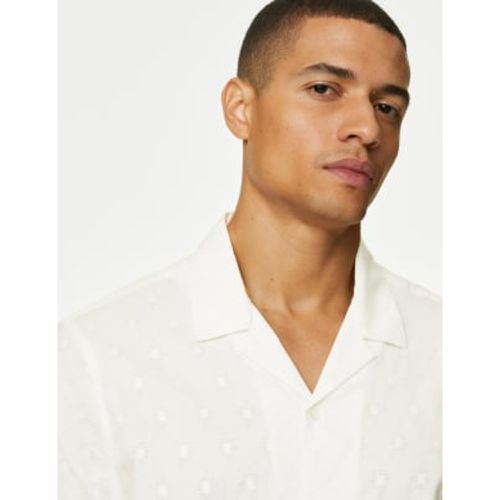 Mens Pure Cotton Textured Cuban Collar Shirt - - M&S Collection - Modalova