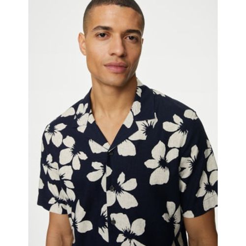 Mens Easy Iron Linen Rich Floral Shirt - - M&S Collection - Modalova