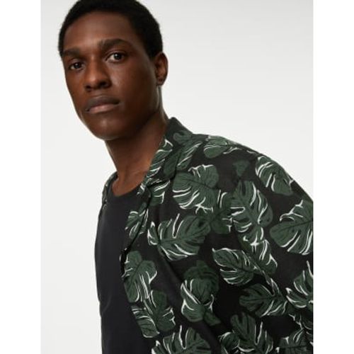 Mens Easy Iron Linen Rich Floral Shirt - - M&S Collection - Modalova