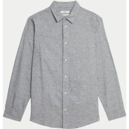 Mens Pure Cotton Flannel Shirt - - M&S Collection - Modalova