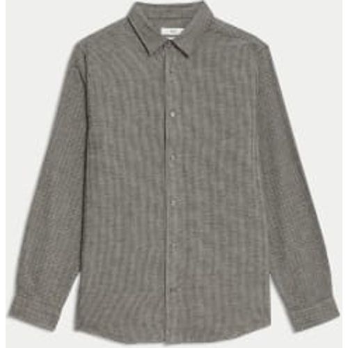 Mens Pure Cotton Flannel Shirt - - M&S Collection - Modalova