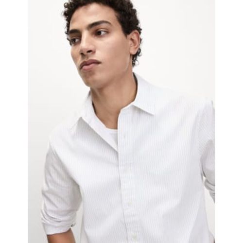 Mens Pure Cotton Striped Oxford Shirt - - M&S Collection - Modalova