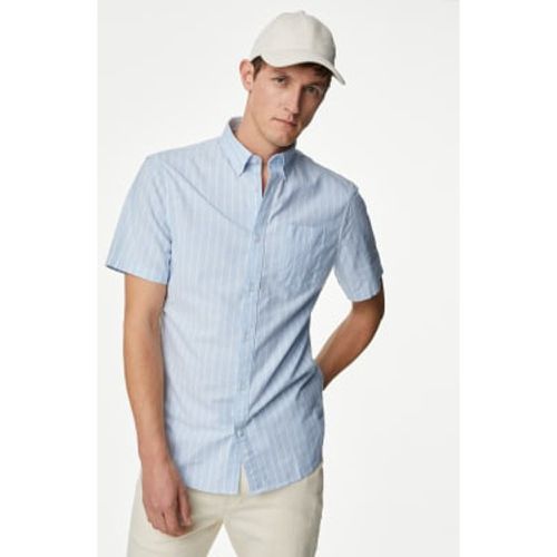 Mens Pure Cotton Striped Oxford Shirt - - M&S Collection - Modalova