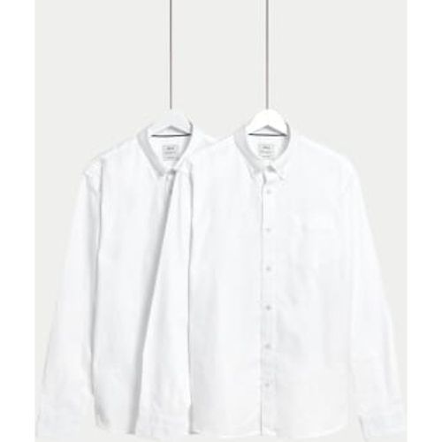 Mens 2pk Easy Iron Pure Cotton Oxford Shirts - - M&S Collection - Modalova