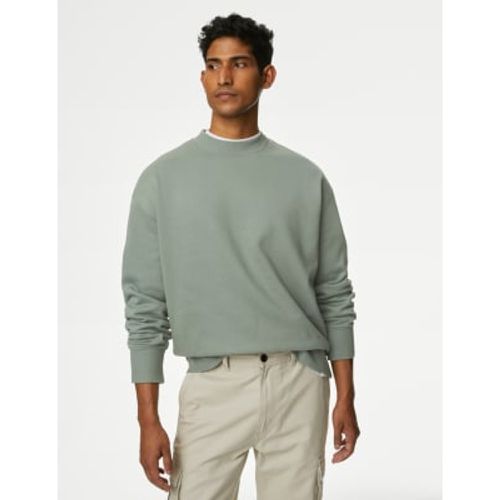 Mens Oversized Cotton Rich Crew Neck Sweatshirt - - M&S Collection - Modalova