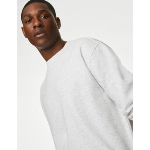 Mens Oversized Cotton Rich Crew Neck Sweatshirt - - M&S Collection - Modalova