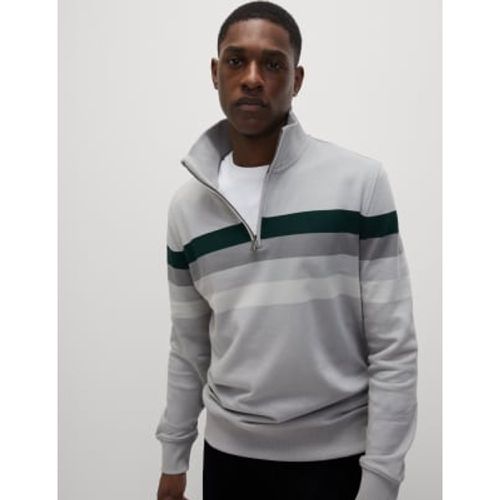 Mens Pure Cotton Half Zip Sweatshirt - - M&S Collection - Modalova