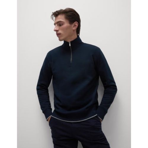 Mens Pure Cotton Half Zip Sweatshirt - - M&S Collection - Modalova