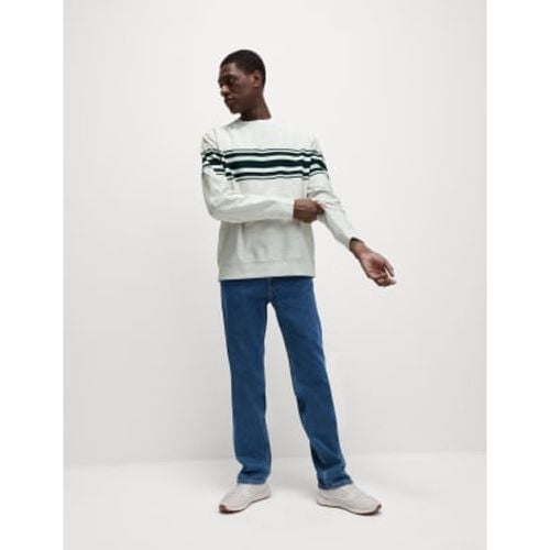 Mens Cotton Rich Waffle Striped Sweatshirt - - M&S Collection - Modalova