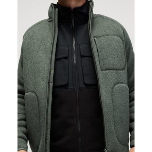 Mens Fleece Lined Knitted Zip Up Jacket - - Goodmove - Modalova