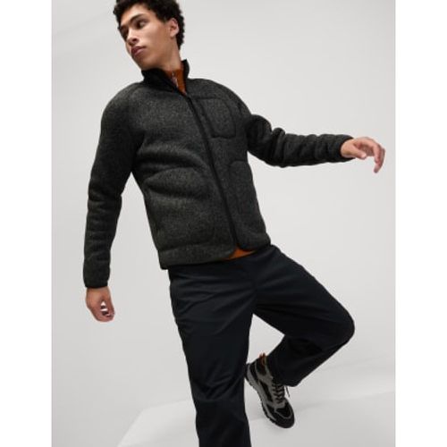 Mens Fleece Lined Knitted Zip Up Jacket - - Goodmove - Modalova