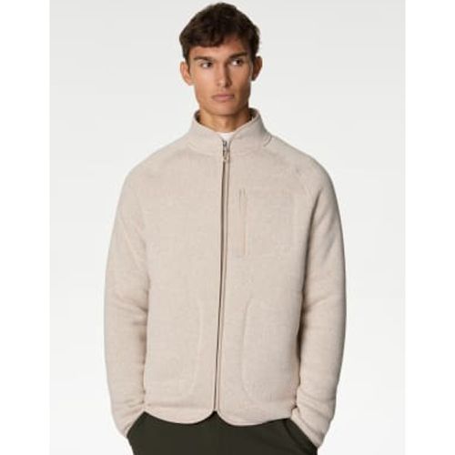 Mens Fleece Lined Knitted Zip Up Jacket - - Goodmove - Modalova