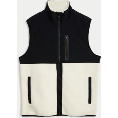 Mens Polar Fleece Patterned Funnel Neck Gilet - - Goodmove - Modalova