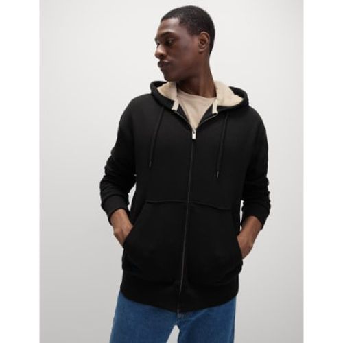 Mens Pure Cotton Fleece Lined Hoodie - - M&S Collection - Modalova