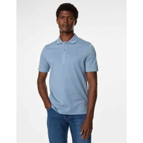 Mens Pure Cotton Textured Polo Shirt - - Autograph - Modalova