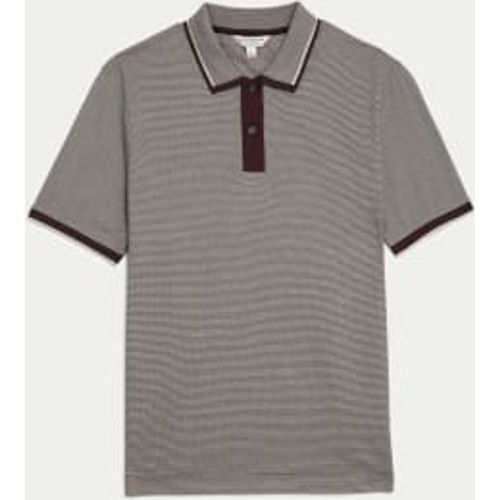 Mens Pure Cotton Jacquard Polo Shirt - - Autograph - Modalova