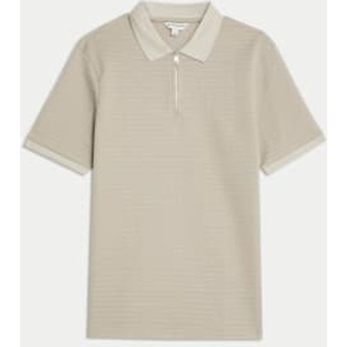 Mens Cotton Blend Textured Polo Shirt - - Autograph - Modalova