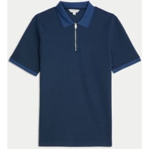 Mens Cotton Blend Textured Polo Shirt - - Autograph - Modalova