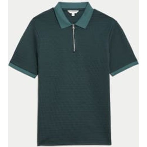 Mens Cotton Blend Textured Polo Shirt - - Autograph - Modalova