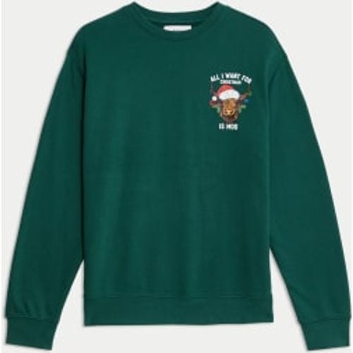 Mens Pure Cotton All I Want For Christmas Sweatshirt - - M&S Collection - Modalova