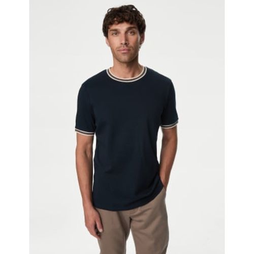 Mens Pure Cotton Tipped T-Shirt - - M&S Collection - Modalova