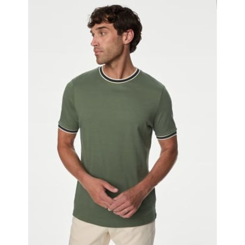 Mens Pure Cotton Tipped T-Shirt - - M&S Collection - Modalova