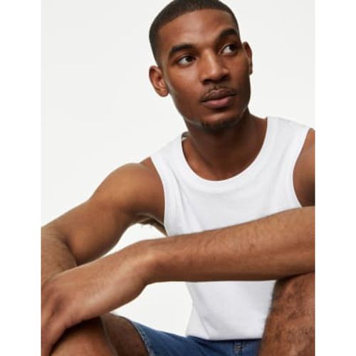 Mens Pure Cotton Tank Top - - M&S Collection - Modalova