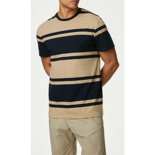 Mens Pure Cotton Colour Block Striped T-Shirt - - M&S Collection - Modalova