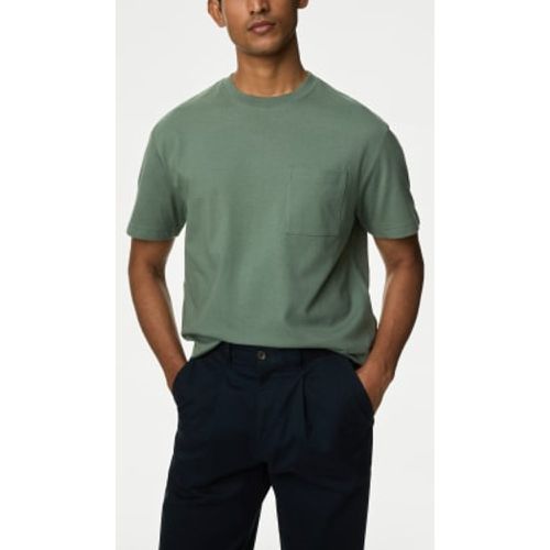 Mens Pure Cotton Midweight Pocket T-shirt - - M&S Collection - Modalova