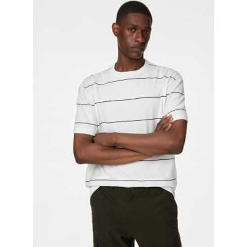 Mens Pure Cotton Striped T-shirt - - M&S Collection - Modalova