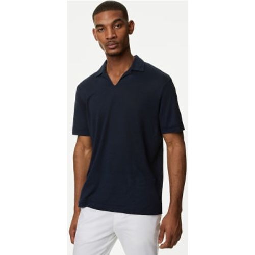 Mens Pure Linen Polo Shirt - - M&S Collection - Modalova