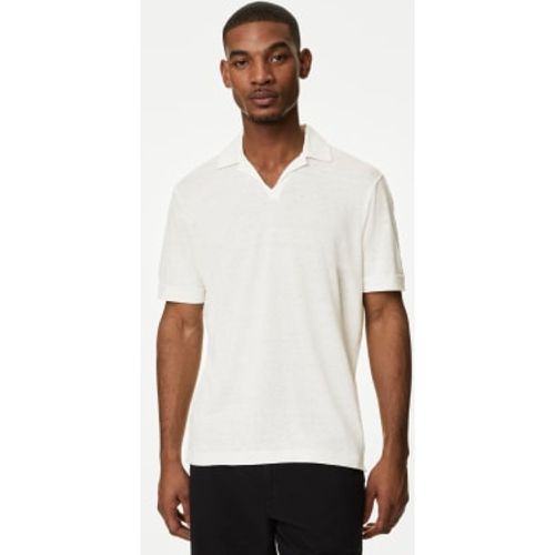 Mens Pure Linen Polo Shirt - - M&S Collection - Modalova