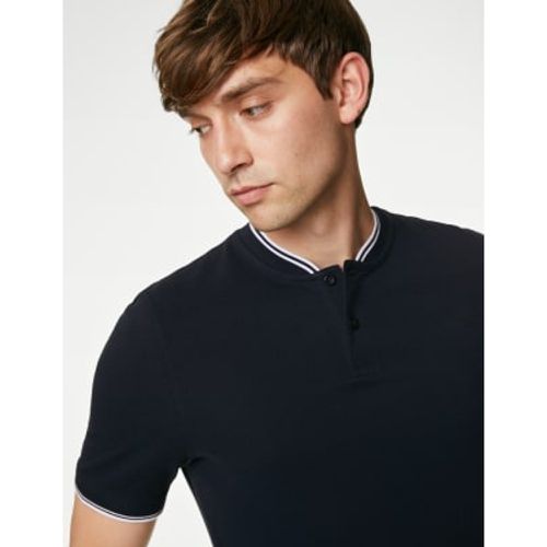 Mens Pure Cotton Baseball Collar Polo - - M&S Collection - Modalova