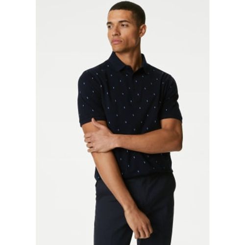 Mens Pure Cotton Geometric Print Polo Shirt - - M&S Collection - Modalova