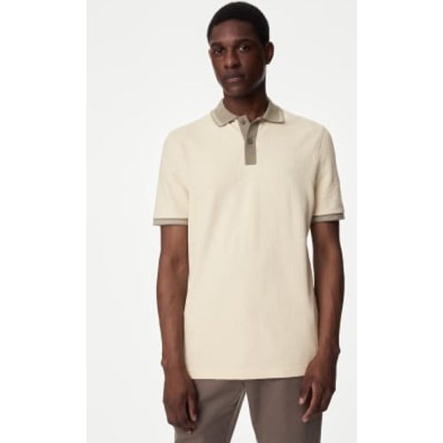 Mens Cotton Rich Textured Polo Shirt - - M&S Collection - Modalova