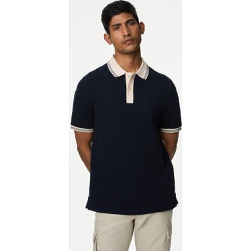 Mens Cotton Rich Textured Polo Shirt - - M&S Collection - Modalova