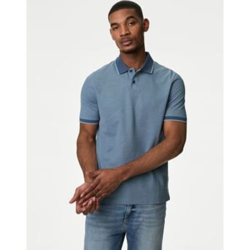 Mens Pure Cotton Tipped Pique Shirt - - M&S Collection - Modalova