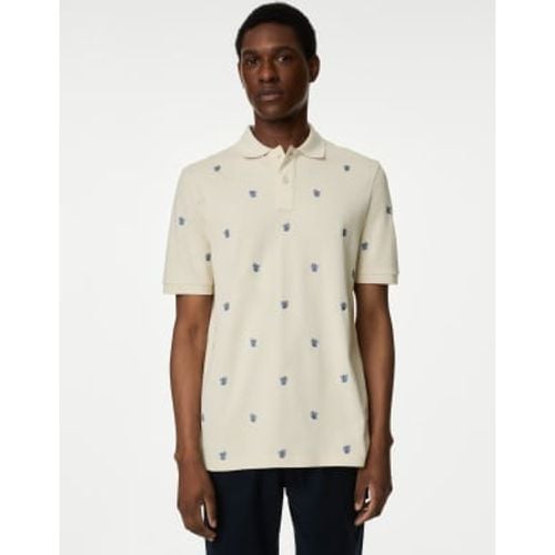 Mens Pure Cotton Embroidered Leaf Polo Shirt - - M&S Collection - Modalova