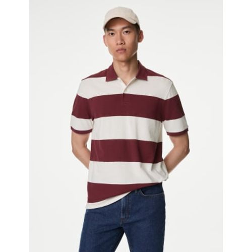 Mens Pure Cotton Striped Pique Polo Shirt - - M&S Collection - Modalova