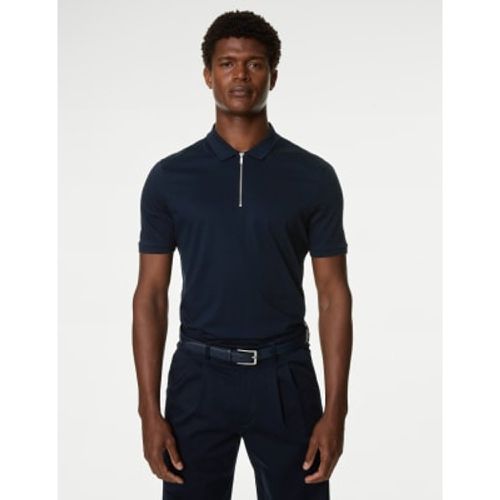 Mens Pure Supima® Cotton Half Zip Polo Shirt - - Autograph - Modalova