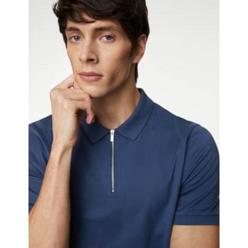 Mens Pure Supima® Cotton Half Zip Polo Shirt - - Autograph - Modalova