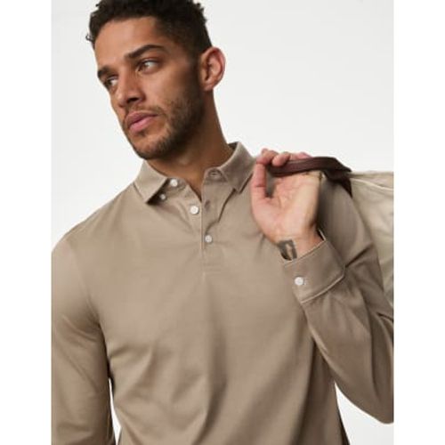 Mens Pure Supima® Cotton Long Sleeve Polo Shirt - - Autograph - Modalova