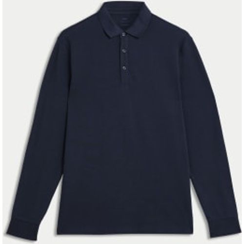 Mens Pure Cotton Long Sleeve Polo Shirt - - M&S Collection - Modalova