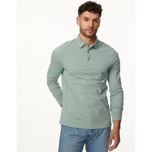 Mens Pure Cotton Long Sleeve Polo Shirt - - M&S Collection - Modalova