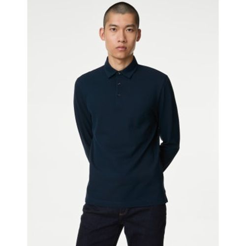 Mens Pure Cotton Long Sleeve Polo Shirt - - M&S Collection - Modalova