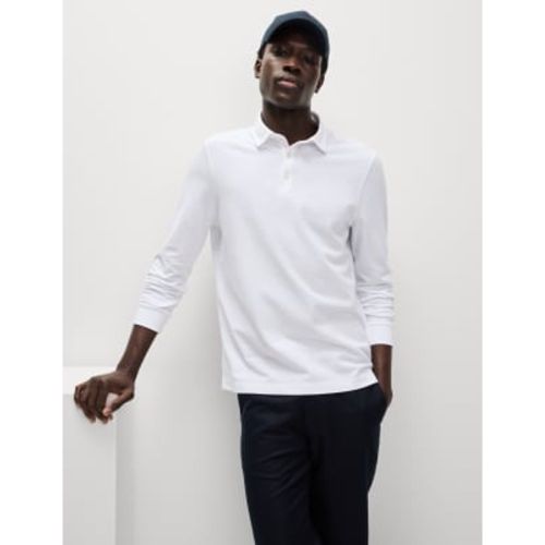 Mens Pure Cotton Long Sleeve Polo Shirt - - M&S Collection - Modalova