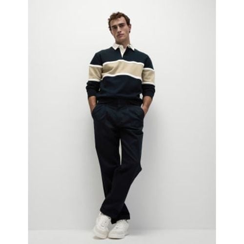 Mens Pure Cotton Pique Colour Block Sweatshirt - - M&S Collection - Modalova